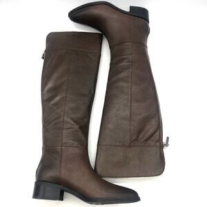 NEW Franco Sarto L-Daya Riding Leather Knee High Boots Brown 6.5 W